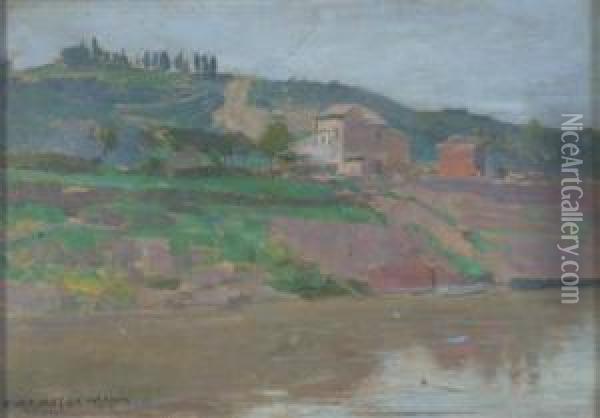 Italianate Landscape Oil Painting - Harrington Mann