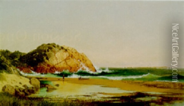 Eagle Rock, Manchester Beach, Massachusetts Oil Painting - Thomas Hicks