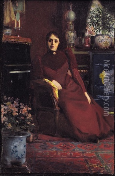 Portrait Of Madame Richard Oil Painting - Auguste Francois