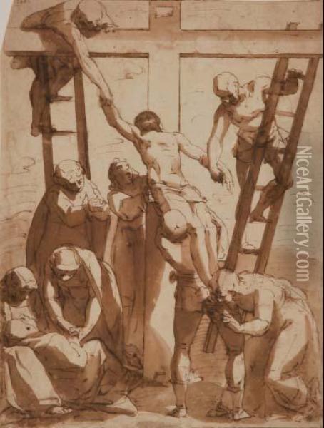 Deposizione Della Croce Oil Painting - Luca Cambiaso