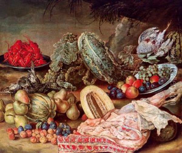 Natura Morta Con Frutti Oil Painting - Gottfried Libalt
