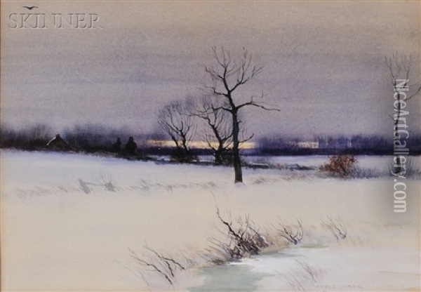 Snow-clad Oil Painting - Bruce Crane
