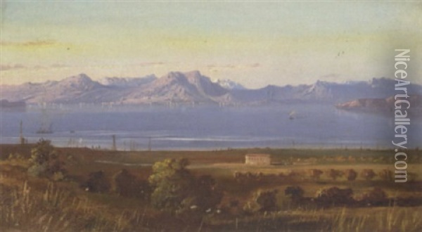 Udsigt Over Middelhavet Oil Painting - Harald Frederick Foss