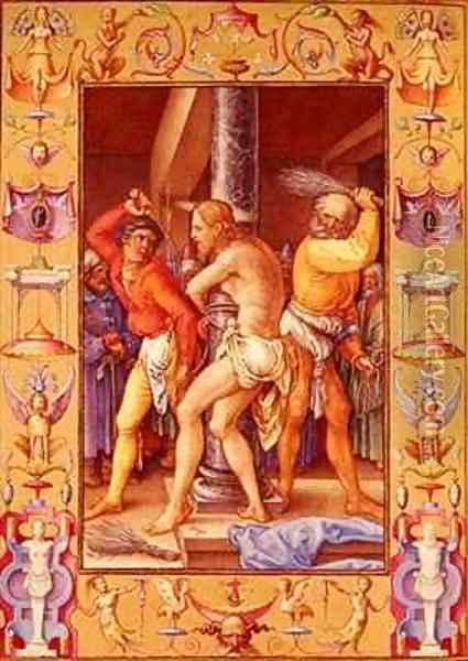 Ms 39 1601 The Flagellation of Christ from Passio Domini Nostri Jesu Christi Secundum Joannem Oil Painting - Durer or Duerer, Albrecht