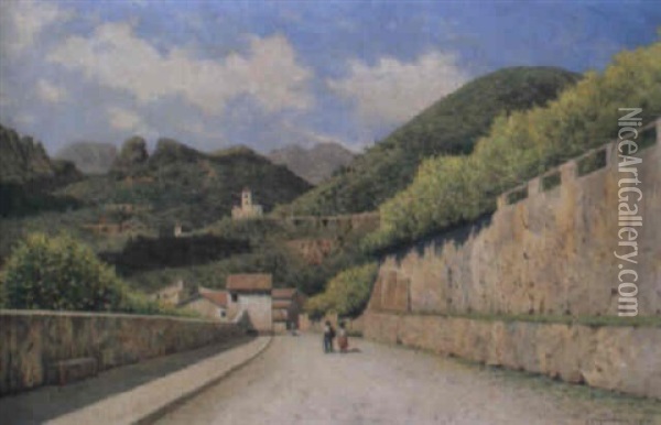 Utsikt Over Monreale, Sicilien Oil Painting - Josef Theodor Hansen