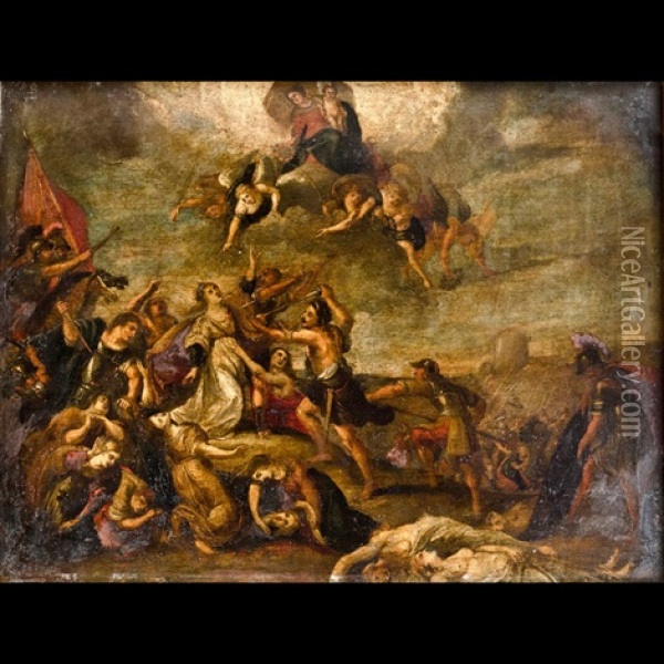 Martirio Di Sant'orsola Oil Painting - Frans Francken III