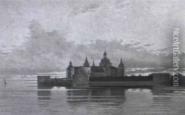 Schlossanlage Bei Dresden Oil Painting - Julien Renevier