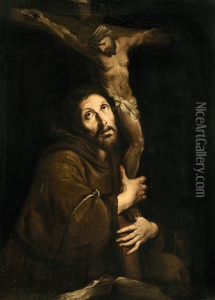 Hl. Franz Von Assisi Oil Painting - Johann Georg Bergmuller