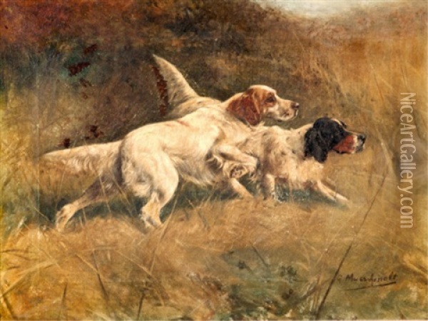 Spaniels Oil Painting - Gustav Muss-Arnolt