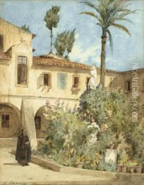 Im Convento Dei Cappuccini Oil Painting - Ferdinand Schauss