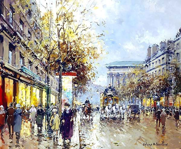 Boulevard de la Madeleine Oil Painting - Agost Benkhard