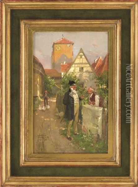 Dorflicher Plausch Oil Painting - Wilhelm Roegge the Younger