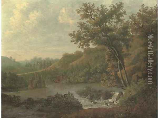 Ruins beside a lake Oil Painting - Patrick Nasmyth