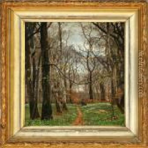 Spring Forest Scene Oil Painting - Thorvald Simeon Niss