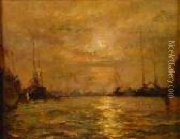Harbor Scene Oil Painting - Colin Campbell Cooper