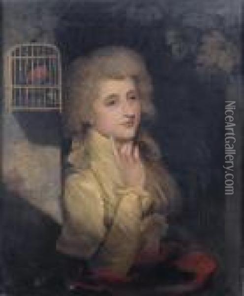 Portrait Of Mrs Young Oil Painting - John Hoppner