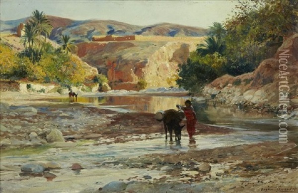 L'oued A El-kantara Oil Painting - Eugene Alexis Girardet