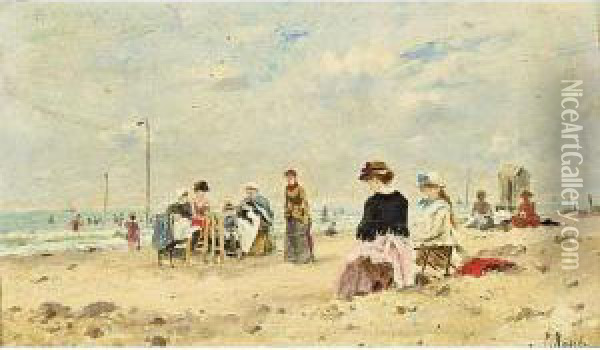 A Day At The Beach Oil Painting - Paul Rossert