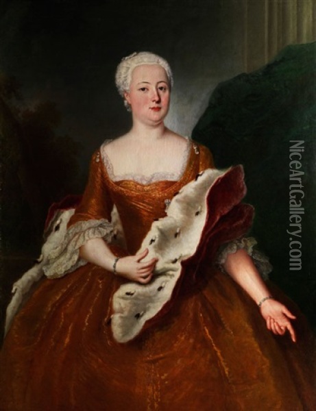 Portrait Der Furstin Gisela Agnes Von Anhalt-dessau, Geb. Prinzessin Von Anhalt-kothen Oil Painting - Antoine Pesne