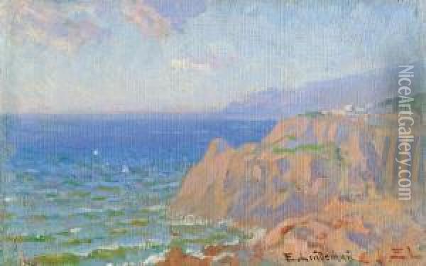Morze Pod Nervi Oil Painting - Emil Lindemann