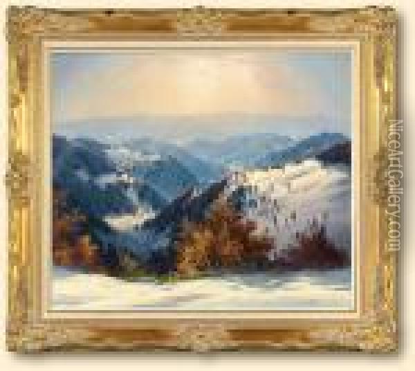 Zima W Gorach Schwarzwaldu,1934 Oil Painting - Karl Hauptmann