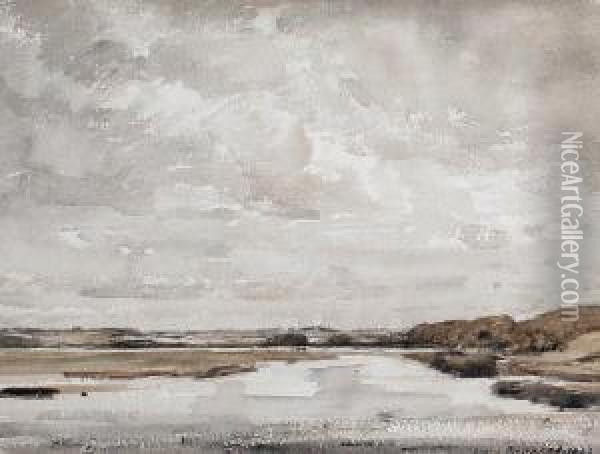 On The Tweed Oil Painting - David Thomson Muirhead