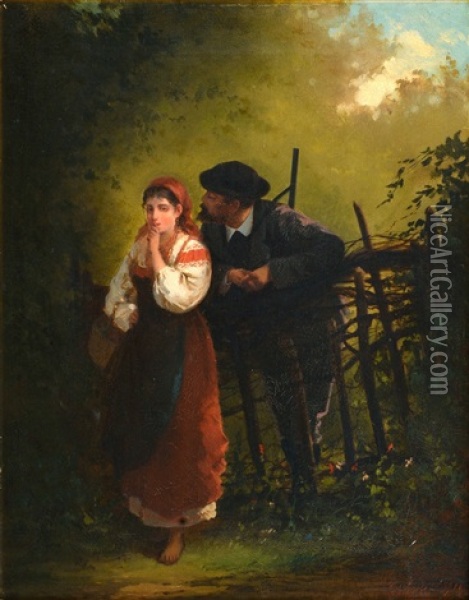 Romantic Rendez-vous Oil Painting - Semeon Sergeevitch Sudbinsky
