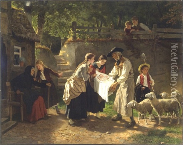 The Foundling Oil Painting - Hubert Salentin