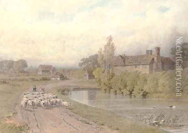 Lane near Horsham, Sussex Oil Painting - George Arthur Fripp