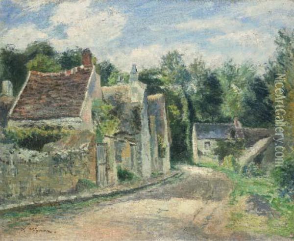 La Rue Du Village Oil Painting - Claude Vignon