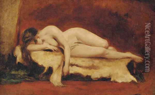 Study of a reclining female nude Oil Painting - William Etty