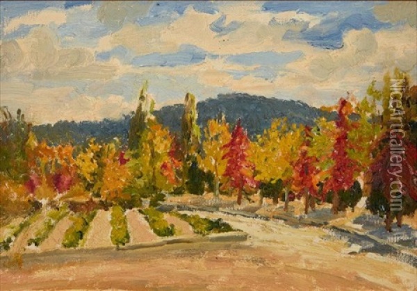 Autumn Landscape Oil Painting - Ethel Carrick Fox