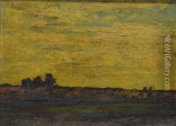 Bessie Watts Meadow Oil Painting - William Gedney Bunce