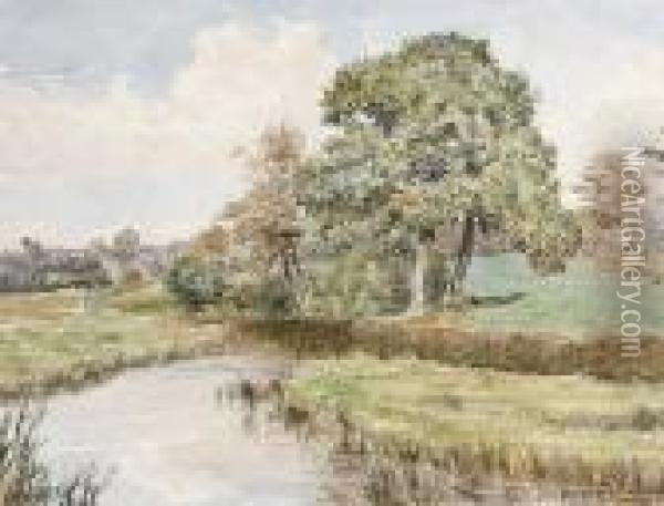A Summer Landscape Near Boldre, Hampshire Oil Painting - Thomas Matthew Rooke