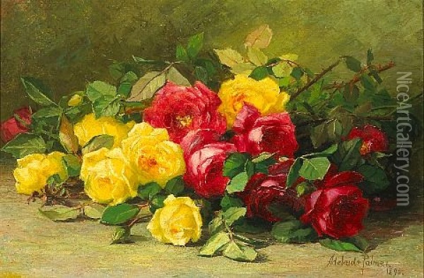 Cut Roses Oil Painting - Adelaide Palmer