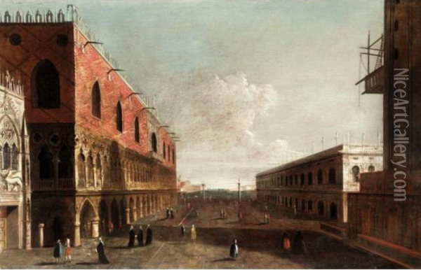 Venice, A View Of The Piazzetta Looking Towards The Bacino Di San Marco Oil Painting - Michele Marieschi