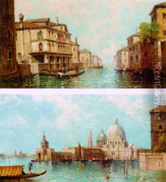 The Entrance To The Grand Canal With The Customs House And Santa Maria Della Salute Beyond Oil Painting - William Meadows