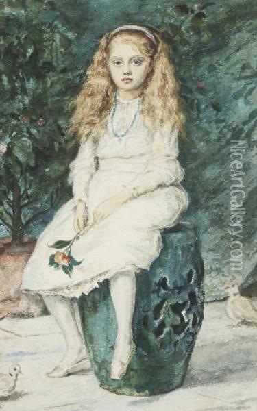 Portrait Of Nina Lehmann Oil Painting - Sir John Everett Millais