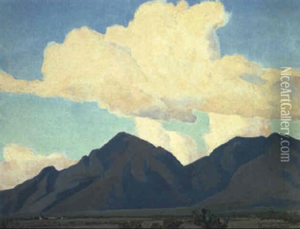 Peaks And Clouds Oil Painting - Maynard Dixon