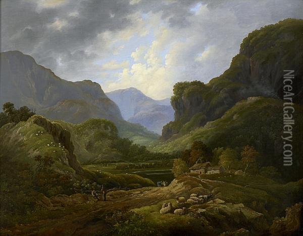Lake District Scene Oil Painting - John Knox