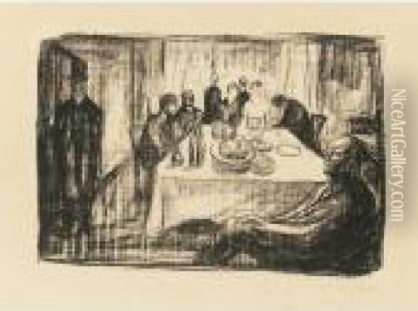 The Bohemian's Wedding (die Hochzeit Des Bohemian) (w. 702) Oil Painting - Edvard Munch