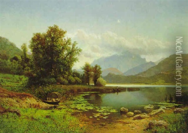Landschaft Am Comosee Oil Painting - Anders Andersen-Lundby