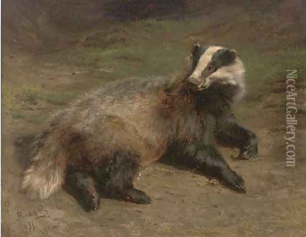 A resting badger Oil Painting - Rosa Bonheur