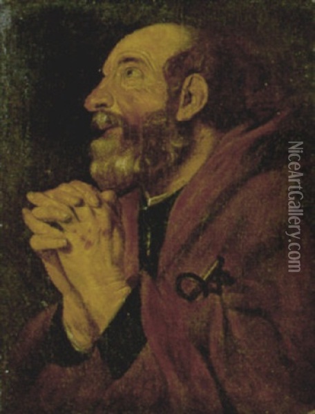 San Pietro Apostolo In Preghiera Oil Painting - Dirck Van Baburen