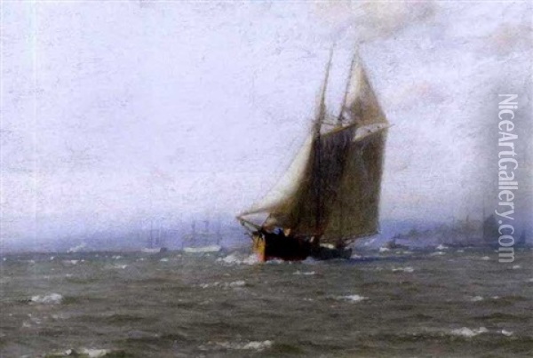 Off Staten Island Oil Painting - William Edward Norton