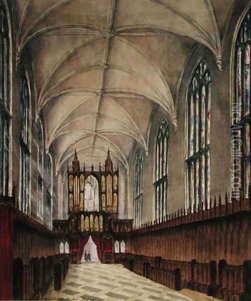 Interior of New College chapel after later 18th century alterations Oil Painting - Loraine Salome Estridge