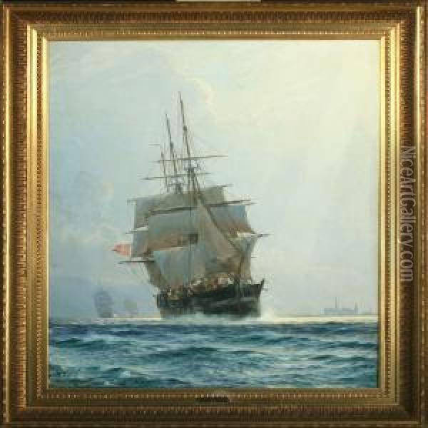 Frigates At The Sea Oil Painting - Christian Molsted