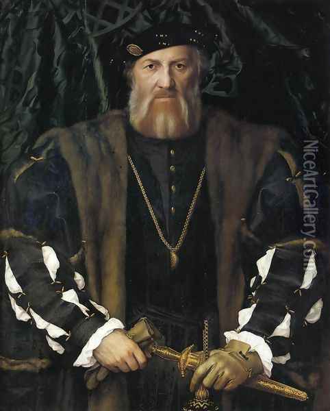 Portrait of Charles de Solier, Lord of Morette 1534-35 Oil Painting - Hans Holbein the Younger