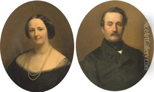 The Married Couple Oil Painting - Herman Antonie De Bloeme