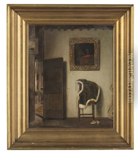 Dutch Interior Oil Painting - Vilhelm Theodor Fischer
